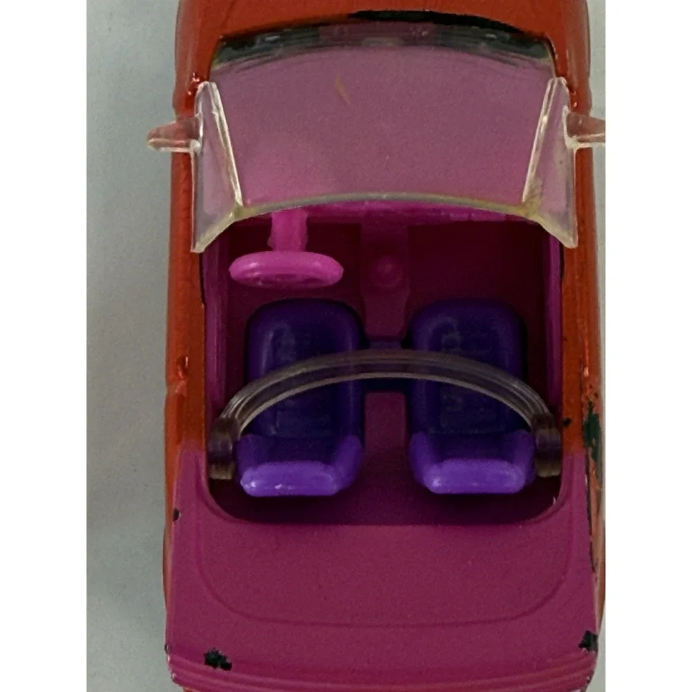 Polly Pocket Red #11 2007 Convertible Die Cast Vehicle with Driver Figure